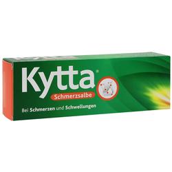 Grüne Verpackung einer Schmerzsalbe mit dem Namen Kytta.